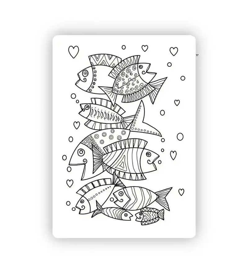 海底两万里小鱼涂色素材涂色模板