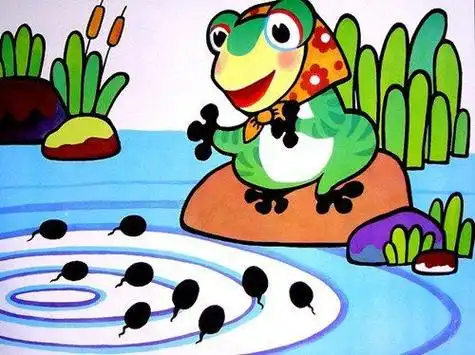 青蛙妈妈和小蝌蚪的简笔画 简笔画图片大全-蒲城教育文学网