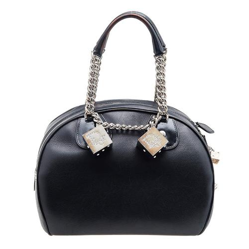 迪奥dior女款旅行包|black leather gambler dice bowler bag