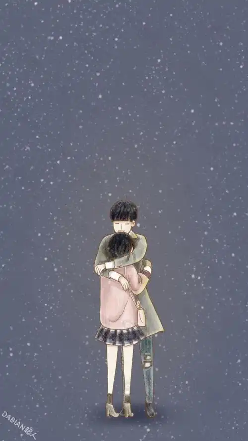 灰色星光手绘情侣h5背景素材