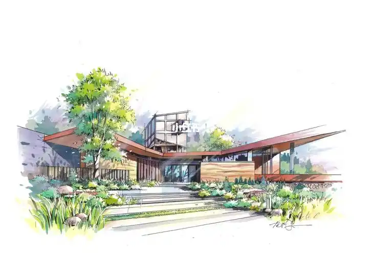 景观建筑马克笔手绘表现步骤图