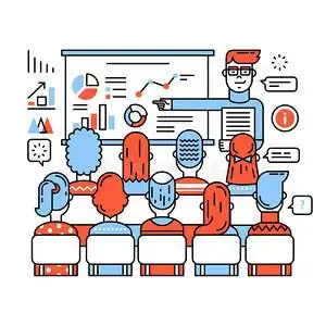 商务班,企业培训或研讨会简笔画图画