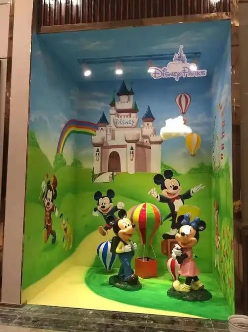 商场米老鼠主题墙面手绘|纯艺术|绘画|蓝鲸鱼墙绘_原创作品-站酷zcool