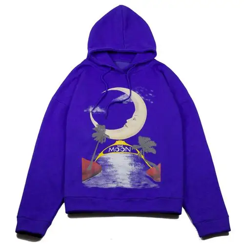 gyastal月亮椰子树国潮卫衣男女情侣同款嘻哈宽松卫衣