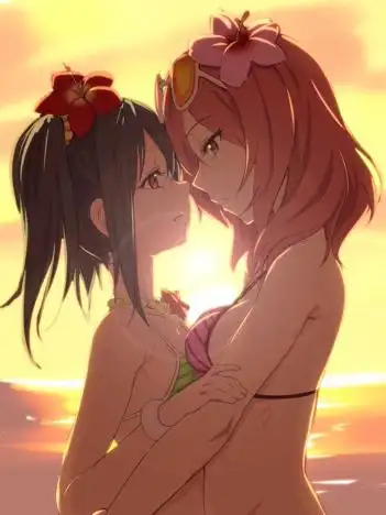 两个女生百合动漫图片一个女孩给另一个女孩梳头及