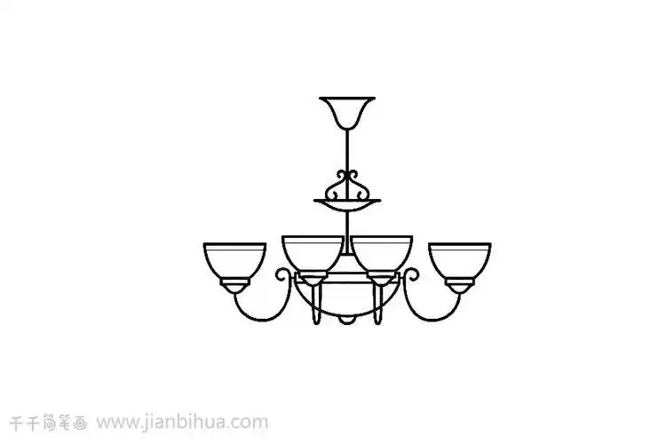 天花板悬挂的吊灯简笔画