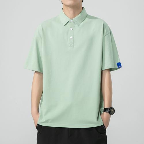 代猿人男装夏季青春流行短袖新款男宽松休闲纯色翻领t恤衫polo衫