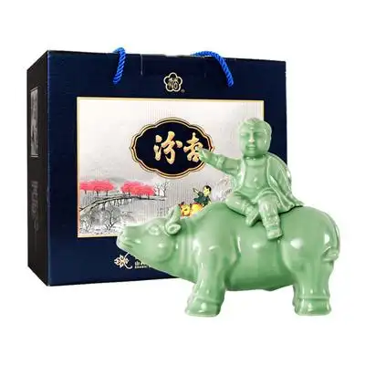 清香型53度汾杏牧童骑牛陶瓷礼盒475ml高度国产白酒