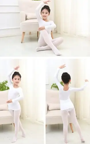 春秋冬儿童舞蹈服白色打底衫紧身衣女童肤色隐形内衣加绒保暖内衣