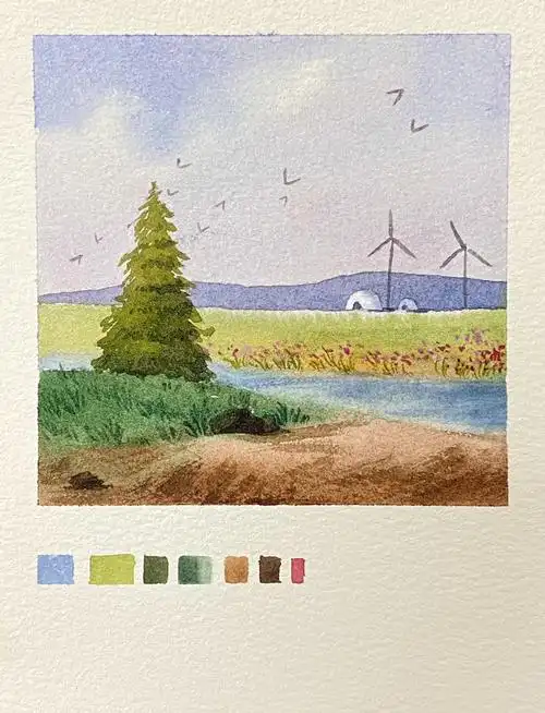 水彩风景入门阳光明媚的好天气适合画画