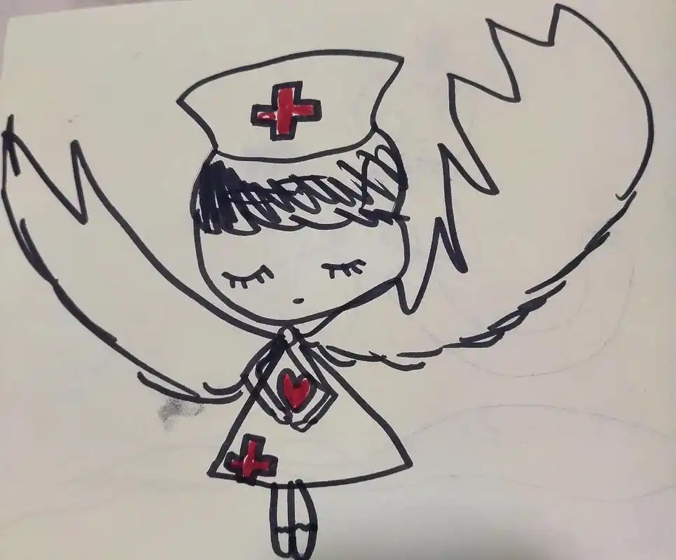 五岁宝宝今天画的是白衣天使#小孩子的快乐总是那么简单  - 抖音