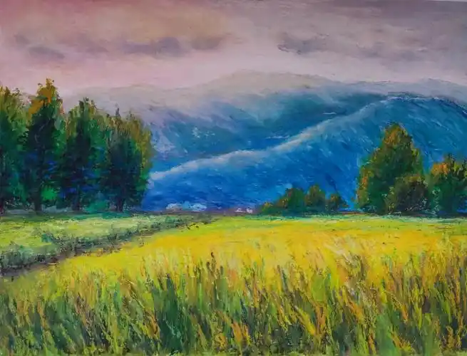 秀普油画棒秋天的田野