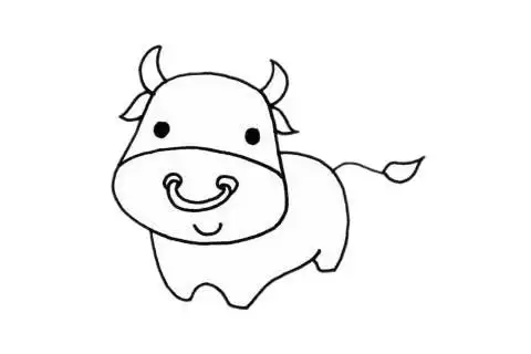 小牛简笔画简单又漂亮小牛简笔画步骤图解教程
