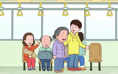 "公交让座"情景