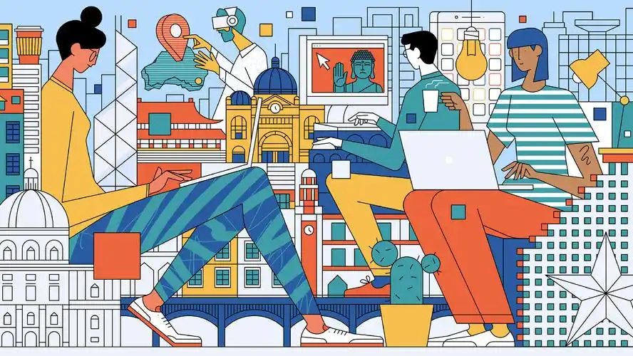 来自英国插画师 sam peet 扁平插画作品