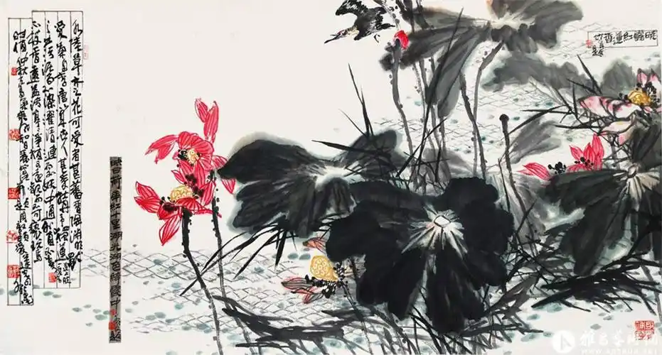 国画家杨文仁写意荷花作品