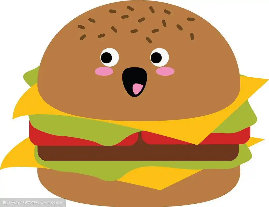 汉堡包,快餐,可爱,可爱,卡通