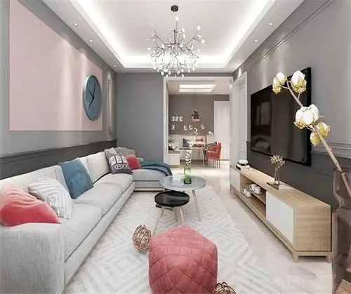 80平米两室户北欧风格装修效果图-武汉美团网