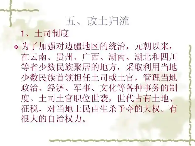 四,摊丁入亩和五,改土归流ppt