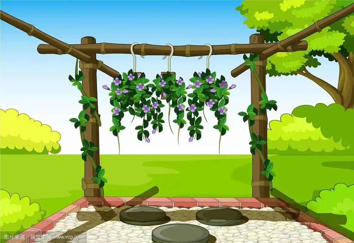 很酷的公园庭院卡通