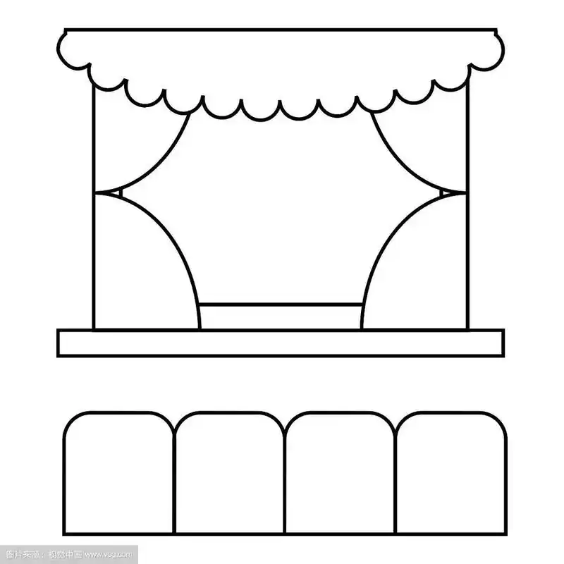 剧院礼堂图标轮廓风格