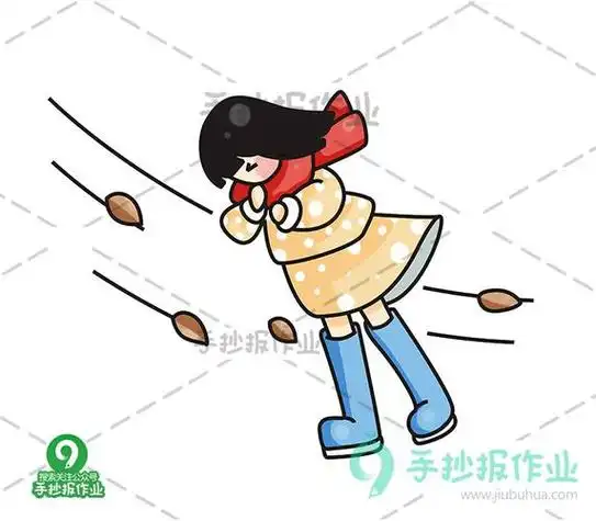 刮风的简笔画儿童简单又轻松