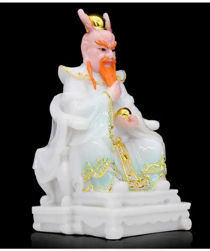 汉白玉石雕龙王爷神像广济四海东海龙王家居佛像供奉家用摆件玉石