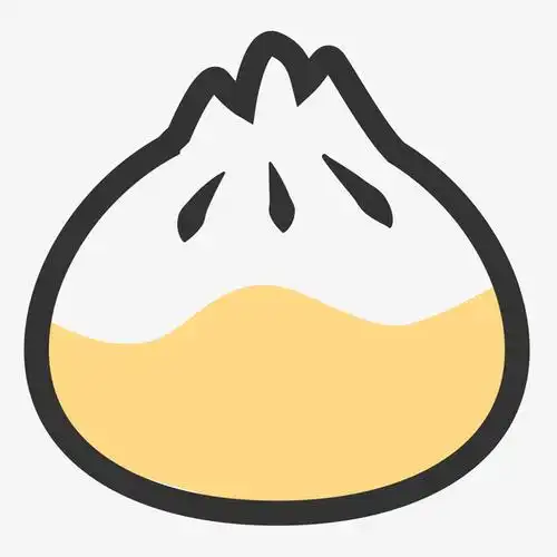 灰色手绘包子食物卡通图标