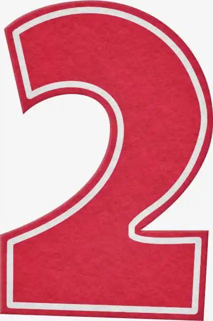 粉色卡通手写数字2