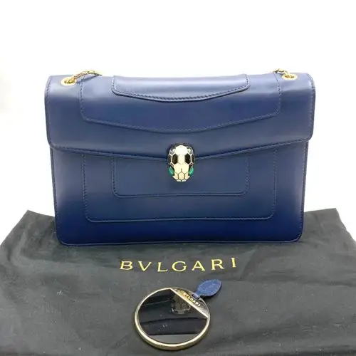 95新bvlgari宝格丽serpenti系列蓝色蛇头包