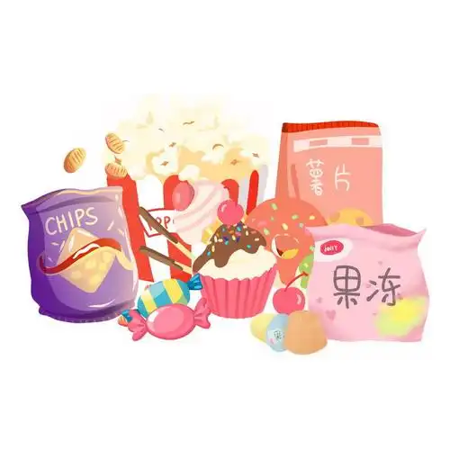 卡通果冻薯片等小吃零食5041876图片免抠素材