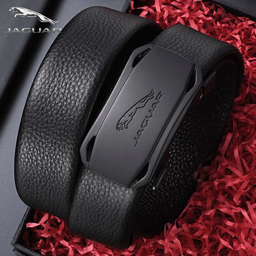 jaguar捷豹皮带真皮男士双面头层牛皮裤带男自动扣腰带礼物送男友