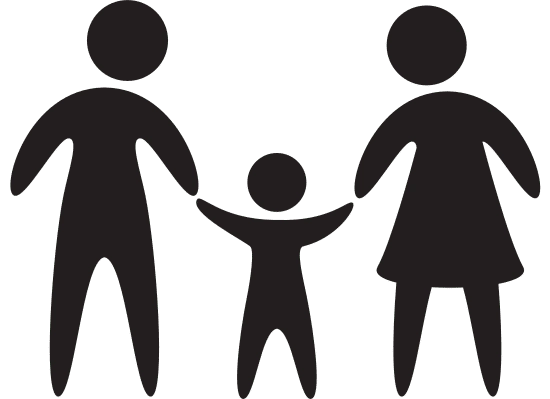 家庭父母剪影孤立的图标 family parents silhouette isolated icon