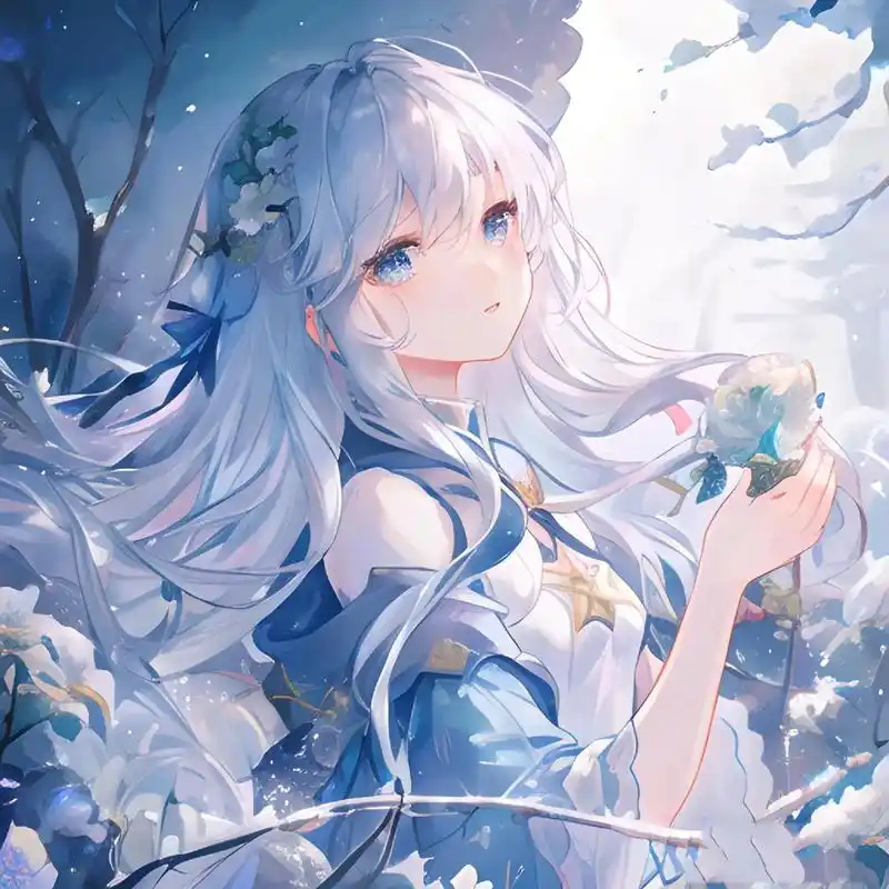 白蓝色系女生动漫头像 原创隅悸动 不喜勿喷 不是原创 原创作者是隅