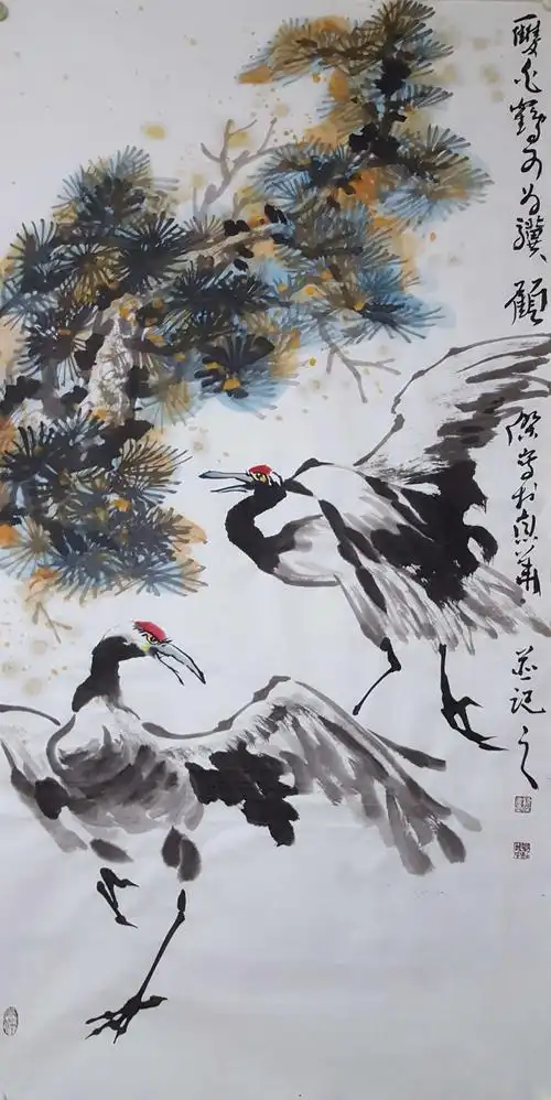 中国国画院副院长顾杰仙鹤图