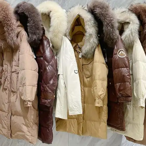 东大门韩版小个子高端鹅绒羽绒服女大毛领中长款品牌折扣女装清仓