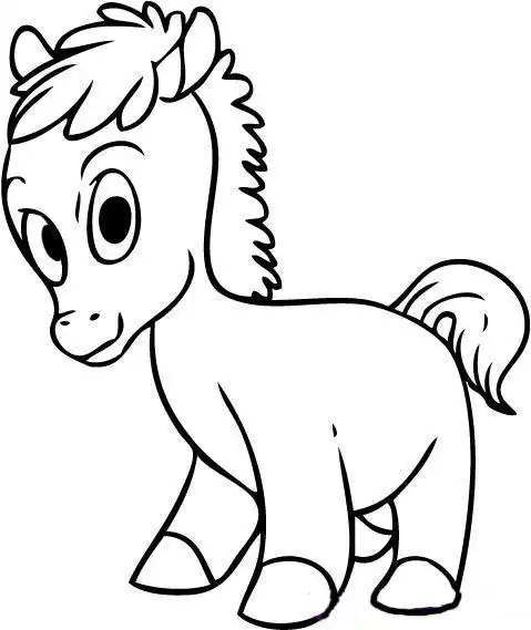 四马全图简笔画