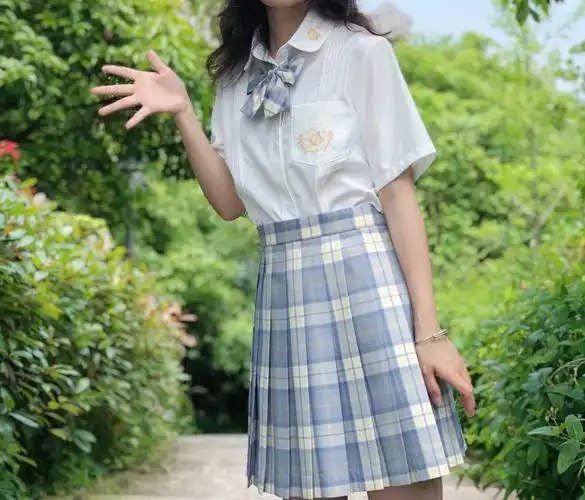 日系学生格裙现货学院风百褶裙cat33晴空格jk制服裙女正版