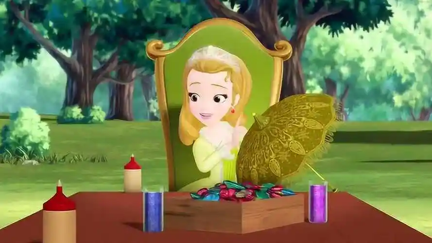 小公主苏菲亚公主把胶水不小心倒在安柏的裙子上了