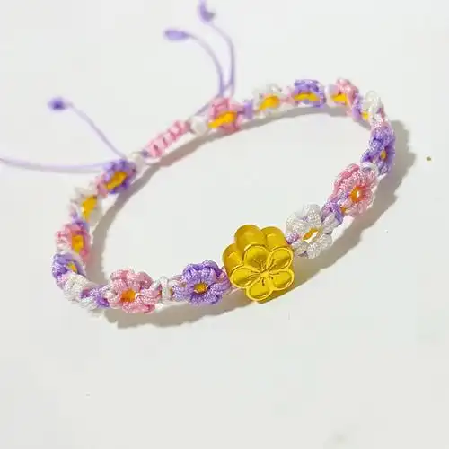 挑战100款编绳466小花手绳