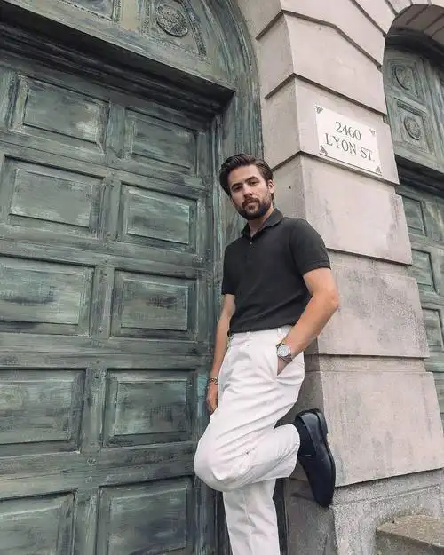 (男人想要穿好polo衫.裤子搭配很重要)