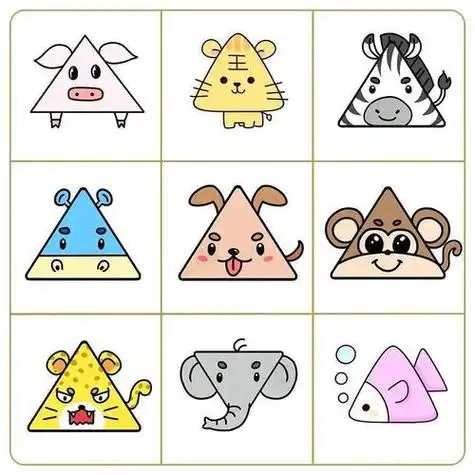 几何图形画动物简笔画步骤图解怎么用方形三角形圆形等几何图形画动物