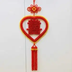 diy手工串珠福字材料包中国结心中喜家居编织客厅制作挂件挂饰