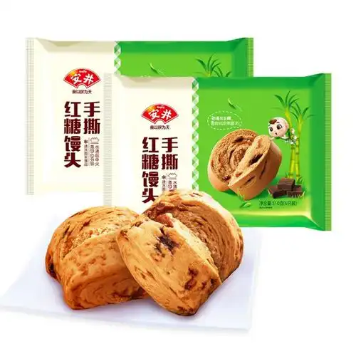 安井 手撕红糖馒头 510g*2 共12个 手撕红糖 儿童早餐 早茶点心 方便