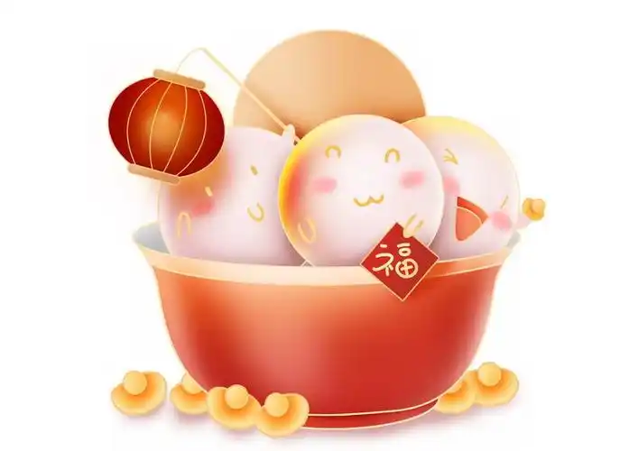 超可爱的新年春节正月十五元宵节卡通汤圆4452623图片免抠素材