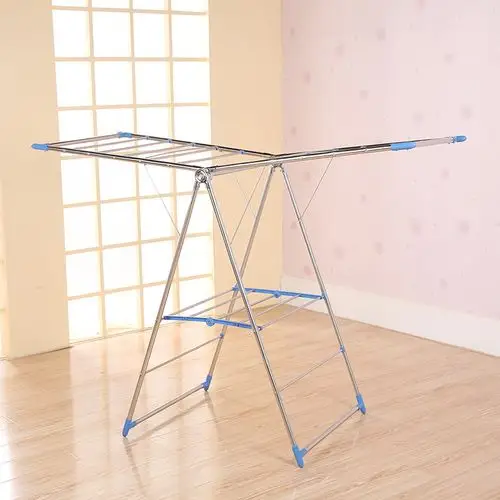 新款翼型晾衣架不锈钢折叠晾晒架多功能架子衣服被子毛巾晾晒