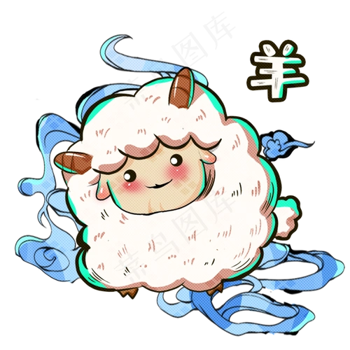 国潮风12生肖羊素材2000x2000dpi300psd模版下载