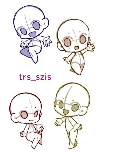 q版人物姿势参考素材无论是可爱的动作还是搞怪的表情,都能在这里找到