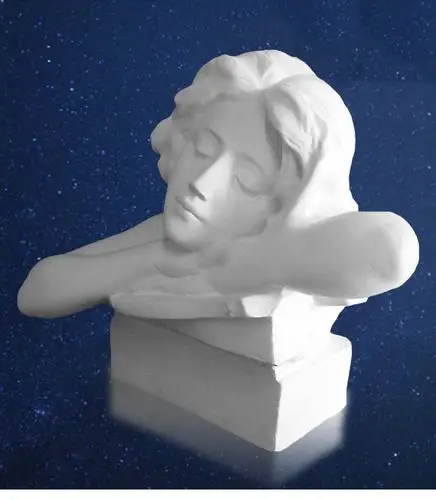 艺伯乐石膏像思考女孩44cm石膏头像美术画室素描教学写生雕塑摆件