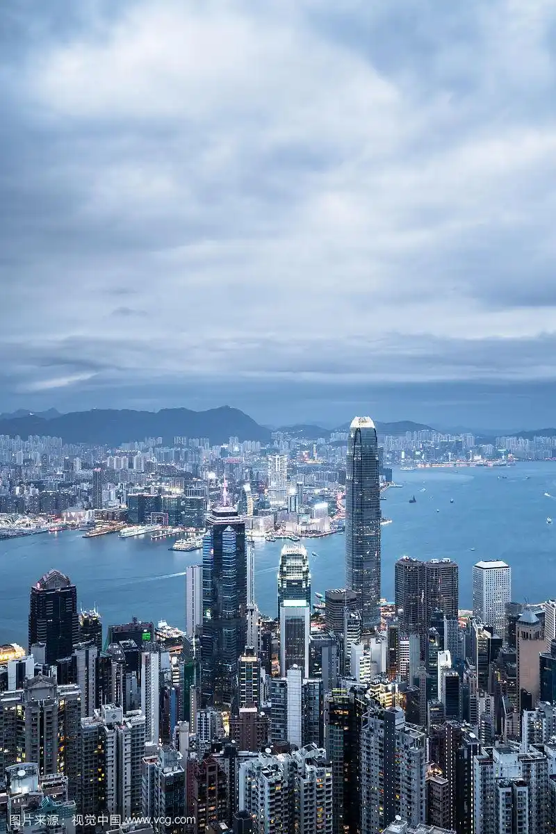 香港维多利亚港城市天际线